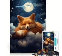 Puzzle de 1000 pièces Renard Roux Endormi pour Adultes Jeu de logique Pointue Loisirs à la Maison Découpe précise 50x75cm