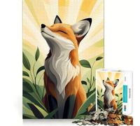Puzzle de 1000 pièces Renard Souriant au Soleil pour Adolescents, Jeu de réflexion, Jouet Anti-Stress, découpe soignée, Cadeau Artistique 50x75cm