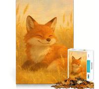 Puzzle de 1000 pièces Renard Souriant dans Un Champ de blé pour Adolescents, Jouet Intelligent, découpe précise, Cadeau de Saison 50x75cm
