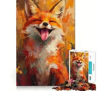 Puzzle de 1000 pièces Renard Souriant et Heureux pour Adolescents, Jeu d'exercice Mental et de Relaxation, à Assembler pour la liste de souhaits du Père Noël 38x26cm