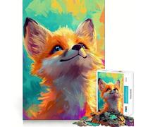 Puzzle de 1000 pièces Renard Souriant pour Adolescents, Jeu de logique et de détente, Cadeau Original 38x52cm