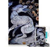 Puzzle de 1000 pièces Renard surréaliste avec Fleurs et colibris pour Adolescents Jeu Intelligent et Relaxant Assemblage du Motif Liste de souhaits du Père Noël 38x52cm