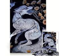 Puzzle de 1000 pièces Renard surréaliste avec Fleurs et colibris pour Adolescents Jeu Intelligent et Relaxant Assemblage du Motif Liste de souhaits du Père Noël 38x52cm