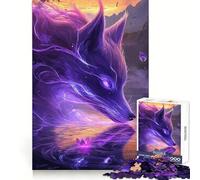 Puzzle de 1000 pièces Renard Violet Buvant de l'eau pour Adolescents, Jeu Intelligent à Partager en Famille, Motif à Assembler, Cadeau du Père Noël (38x52cm)