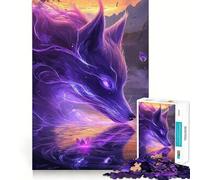 Puzzle de 1000 pièces Renard Violet Buvant de l'eau pour Adolescents, Jeu Intelligent à Partager en Famille, Motif à Assembler, Cadeau du Père Noël (38x52cm)