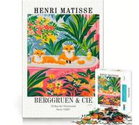 Puzzle de 1000 pièces Renards dans Une Baignoire d'Henri Matisse, idéal pour Les Adolescents Jeu de logique, de Construction et de Couleurs Vives Un Loisir créatif Amusant 38x52cm