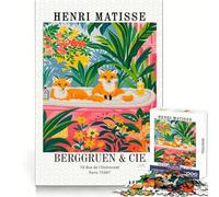 Puzzle de 1000 pièces Renards dans Une Baignoire d'Henri Matisse, idéal pour Les Adolescents Jeu de logique, de Construction et de Couleurs Vives Un Loisir créatif Amusant 38x52cm