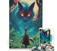 Puzzle de 1000 pièces Rencontre avec l'esprit du feu Renard, Jeu Familial, Assemblage de Motifs, avec des pièces de Formes aléatoires Parfaitement emboîtables 38x26cm