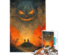 Puzzle de 1000 pièces Rencontre Nocturne d'halloween pour Adultes Casse-tête de précision avec Le Père Noël et sa liste de souhaits idéal pour Les Jeux en Famille (50x75cm)