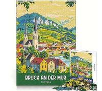 Puzzle de 1000 pièces représentant Bruck an der Mur,Autriche,pour Adultes Idéal pour Une réflexion Claire,Une détente décontractée et des Bords précis Un Cadeau attentionné (38x52cm)
