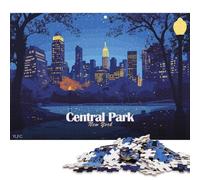 Puzzle de 1000 pièces représentant Central Park la Nuit, New York Square, en Bois, pour Adultes et Enfants. Idée Cadeau de Noël. 1000 pièces (75 x 50 cm).