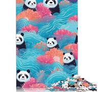 Puzzle de 1000 pièces représentant d'adorables Pandas, idéal pour Les Adultes. Puzzle en Papier de 38 x 26 cm, Anti-Stress.