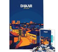Puzzle de 1000 pièces représentant Dakar Sénégal la Ville de Nuit pour Un Jeu éducatif et des Cadeaux d'anniversaire ou de décoration intérieure (Dimensions 38x26cm)