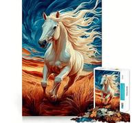 Puzzle de 1000 pièces représentant des adolescents au galop,avec un système de verrouillage sécurisé et sans pièces détachables Idéal pour les voyages Cadeau parfait pour les petits cerveaux (38x26cm)