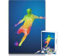 Puzzle de 1000 pièces représentant des Adolescents footballeurs à l'aquarelle - Jeu ludique et éducatif - Idée Cadeau Originale - Dimensions:50x75cm