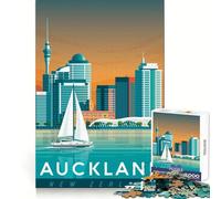 Puzzle de 1000 pièces représentant des Affiches de Voyage d'Auckland,idéal pour Les Adolescents Stimule la créativité,facilite la Prise de Conscience,Offre des Bords précis et constitue Un Parfait