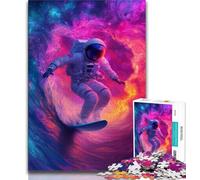 Puzzle de 1000 pièces représentant des astronautes et des surfeurs, idéal pour Les Adolescents (75x50cm)
