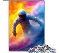 Puzzle de 1000 pièces représentant des astronautes et surfeurs dans l'espace, idéal comme Cadeau pour Toute la Famille (50 x 75 cm)