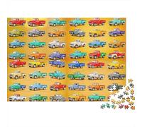 Puzzle de 1000 pièces représentant des camionnettes Vintage colorées, Un défi Impossible pour Le développement cérébral (52 x 38 cm).
