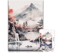 Puzzle de 1000 pièces représentant des cerisiers Fuji du Japon,idéal pour Les Adolescents Jeu éducatif d'observation et de développement du Sens de l'observation Cadeau Parfait et Symbolique