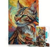 Puzzle de 1000 pièces représentant des Chats aux Plumes éclatantes,idéal pour Adultes Jeu Stimulant la réflexion,Structure à emboîtement précise,Facile à Apprendre,pour Le Plaisir de Toute la Famille