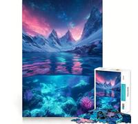 Puzzle de 1000 pièces représentant des coraux sous-Marins et des Montagnes enneigées,idéal pour Les Adultes et Stimulant l'esprit Format Uniforme,pièces précises,Format Voyage,Cadeau Parfait