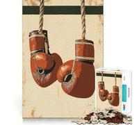 Puzzle de 1000 pièces représentant des Gants de Boxe Vintage Un Jeu Stimulant la réflexion,sans pièces détachées,pour la Maison (38x26cm)