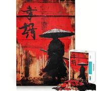 Puzzle de 1000 pièces représentant des Graffitis de Combattants samouraïs pour Adultes Stimule la mémoire, Divertissement paisible, découpe de qualité supérieure, Cadeau mémorable (50x75cm)