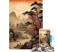 Puzzle de 1000 pièces représentant des paysages Japonais pour Adolescents Jeu éducatif Stimulant Cadeau d'anniversaire Impossible (38x52cm)