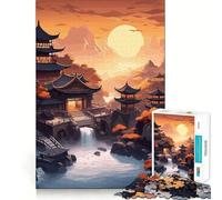Puzzle de 1000 pièces représentant des paysages Vintage du Japon,idéal pour Les Adolescents,Jeu de Concentration mentale,découpe de précision,Bords Lisses,Cadeau de Noël (38x26cm)