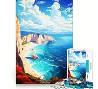 Puzzle de 1000 pièces représentant des peintures à l'huile sur Le thème de la Grèce Un Jeu Amusant et sans bavures,Facile à Transporter et idéal pour Les Voyages (50x75cm)
