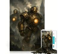 Puzzle de 1000 pièces représentant des Robots Steampunk dans Un Paysage Urbain, idéal pour Adultes Jeu de logique mentale, Anti-Stress, découpe Ferme, Cadeau Parfait 50x75cm