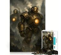 Puzzle de 1000 pièces représentant des Robots Steampunk dans Un Paysage Urbain, idéal pour Les Adolescents, pour améliorer Leur mémoire et Leurs Loisirs 38x26cm