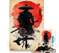 Puzzle de 1000 pièces représentant des Silhouettes de samouraïs pour Adultes Renforce la mémoire Jeu de réflexion Amusant et décontracté Qualité supérieure Cadeau élégant (38x52cm)