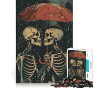 Puzzle de 1000 pièces représentant des squelettes partageant Un Parapluie idéal pour Les Adolescents Un Jeu Intelligent Un Passe-Temps à la Maison Une découpe précise et Un Cadeau attentionné 38x52cm