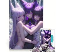 Puzzle de 1000 pièces représentant des sœurs Anime Violettes Jeu Manuel Cadeau d'anniversaire présent Unique pour Un Anniversaire ou Noël 38x26cm