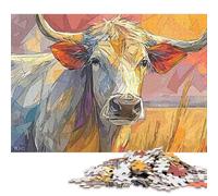 Puzzle de 1000 pièces représentant des Vaches dans Un Champ coloré, en Bois, pour Adultes et Jeux éducatifs familiaux (75 x 50 cm).