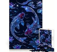 Puzzle de 1000 pièces représentant Deux Poissons Koi et des Fleurs de Lotus idéal pour Adultes Ce Puzzle stimule l'esprit d'analyse Offre Un Divertissement captivant et constitue Un Cadeau de Saison