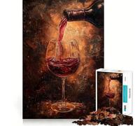 Puzzle de 1000 pièces représentant du vin versé dans Un Verre Jeu cognitif et Amusant,découpe de Haute précision,Cadeau Unique pour soulager Le Stress (50x75cm)