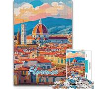 Puzzle de 1000 pièces représentant Florence, décor Artistique pour la Maison, pour Un Père Noël Secret à partir de 14 Ans Dimensions 38x26cm