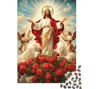 Puzzle de 1000 pièces représentant Jésus chrétien, idéal pour Les Adolescents. Jeu de Puzzle créatif en Papier, Amusant et Familial. Niveau de difficulté : défi. Dimensions : 38 x 26 cm.