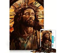 Puzzle de 1000 pièces représentant Jésus-Christ Noir (38x26cm) Jeu d'adresse et de précision pour Un Divertissement Optimal et des Moments de Calme Décoration de Noël