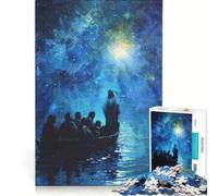 Puzzle de 1000 pièces représentant Jésus et Ses Disciples dans Une Barque Jeu de réflexion Stimulant détente intellectuelle Cadeau d'anniversaire 38x52cm