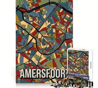 Puzzle de 1000 pièces représentant la Carte de la Ville d'Amersfoort à Utrecht (Pays-Bas), idéal pour Les Adolescents Un Cadeau Amusant, stratégique et Relaxant (38x52cm)