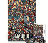 Puzzle de 1000 pièces représentant la Carte de Madrid,Espagne,idéal pour Les Adultes Stimule la réflexion,se détend en Toute tranquillité et Offre Un Cadeau Original grâce à Son système