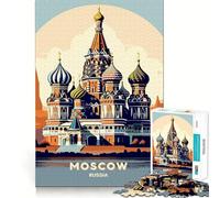 Puzzle de 1000 pièces représentant la cathédrale Saint-Basile de Moscou, en Russie, destiné aux Adolescents Idéal pour renforcer la mémoire, se détendre et Offrir Un Cadeau de Noël Original 38x26cm