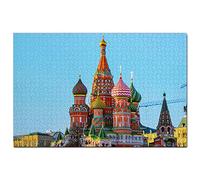 Puzzle de 1000 pièces représentant la cathédrale Saint-Basile de Moscou (Russie), 26 x 38 cm. Un Souvenir de Voyage idéal.