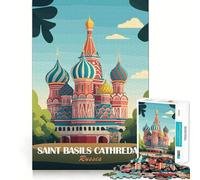 Puzzle de 1000 pièces représentant la cathédrale Saint-Basile, idéal pour Adultes Un Casse-tête Amusant et ludique Assembler chez soi, Parfait comme Cadeau d'anniversaire (50x75cm)