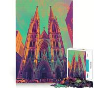 Puzzle de 1000 pièces représentant la cathédrale Saint-Patrick de New York, pour Adultes Jeu de logique Solide, idéal pour Jouer en Groupe Bords Nets Cadeau Parfait 38x26cm