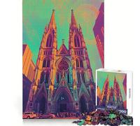 Puzzle de 1000 pièces représentant la cathédrale Saint-Patrick de New York, pour Adultes Jeu Intelligent et Amusant à réaliser en intérieur Découpe Lisse Le Père Noël Fait Un vœu 50x75cm